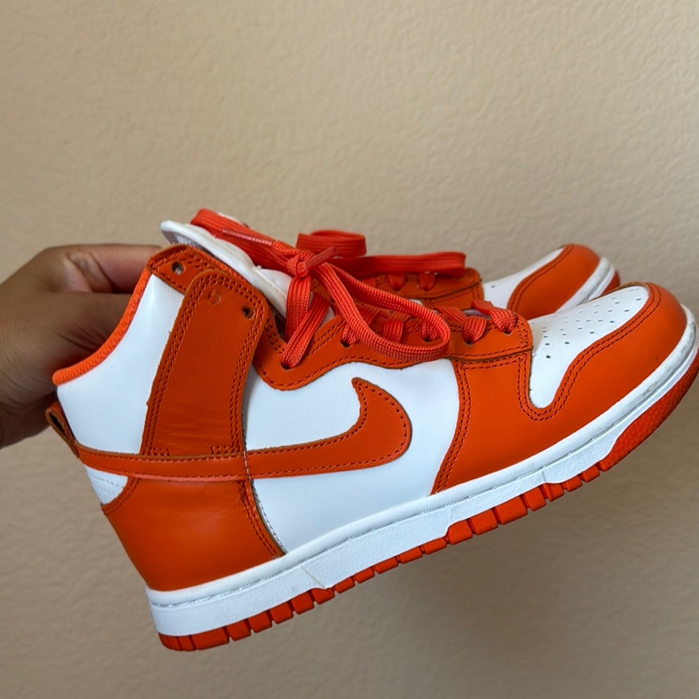 Nike women’s 6 ' Orange and White Sneakers